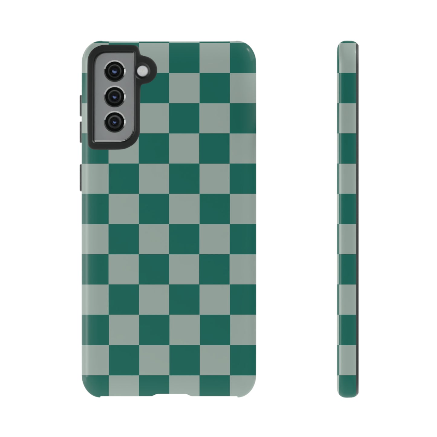 Green on Green Checkerboard | Tough Phone Case