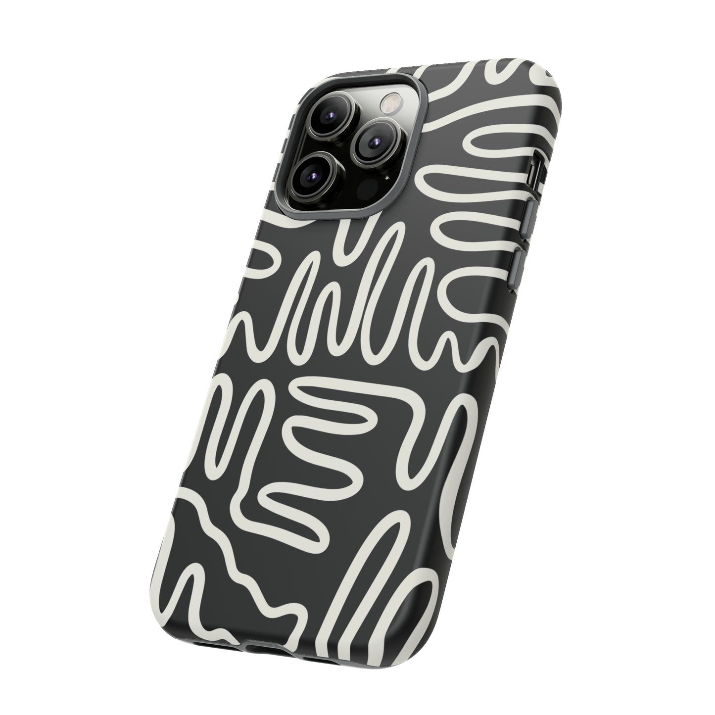 White and Black Squigles | Tough Phone Case