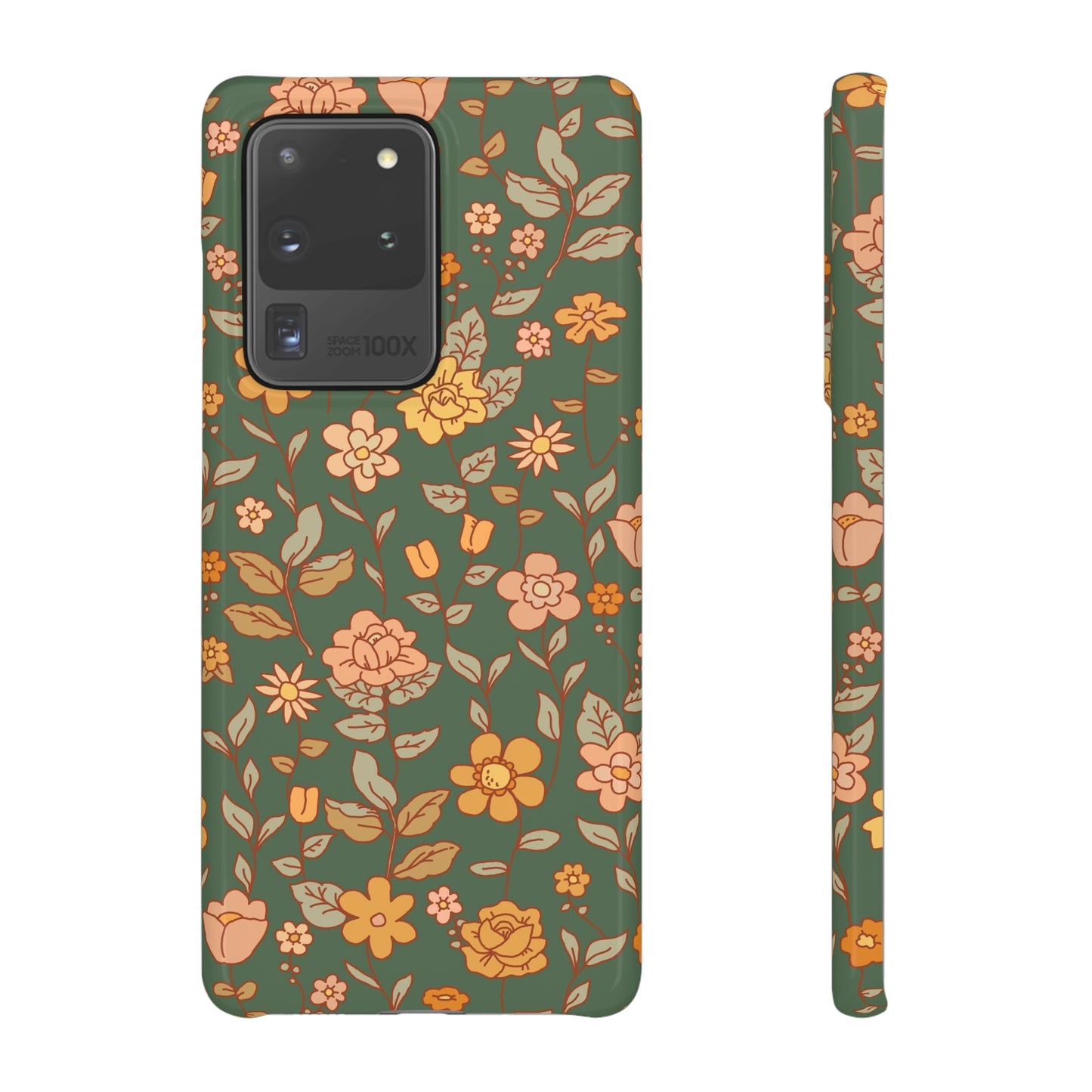 Green Old Fashioned Flowers / Snap Cases