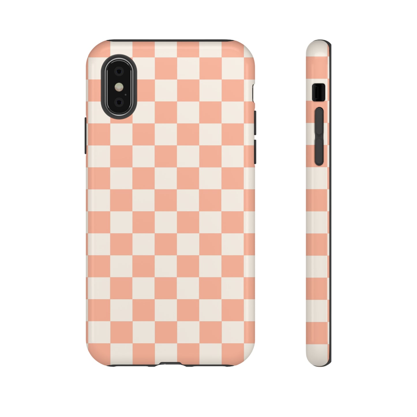 Light Peach Checkers | Tough Phone Case