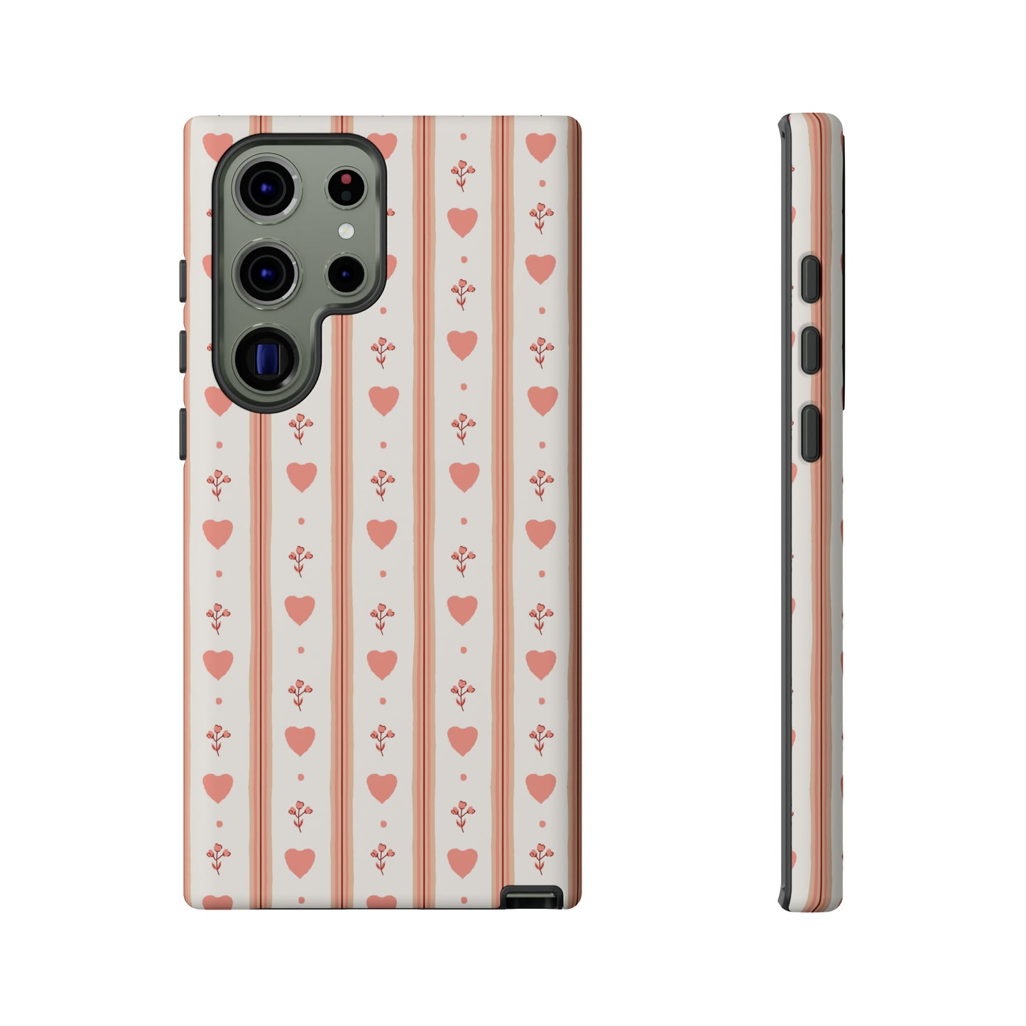 Light Pink Vintage Heart Pattern | Tough Phone Case