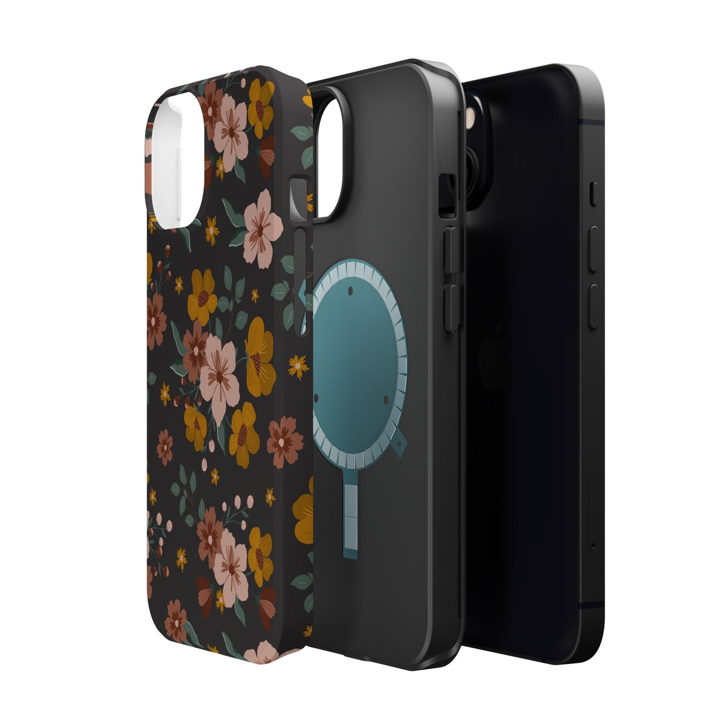 Black Faded Flowers | MagSafe Phone Cases