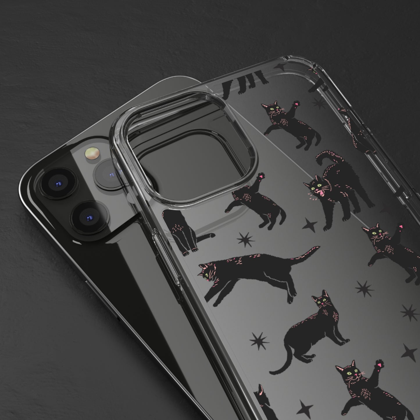 Black Cat Lover Clear Phone Case