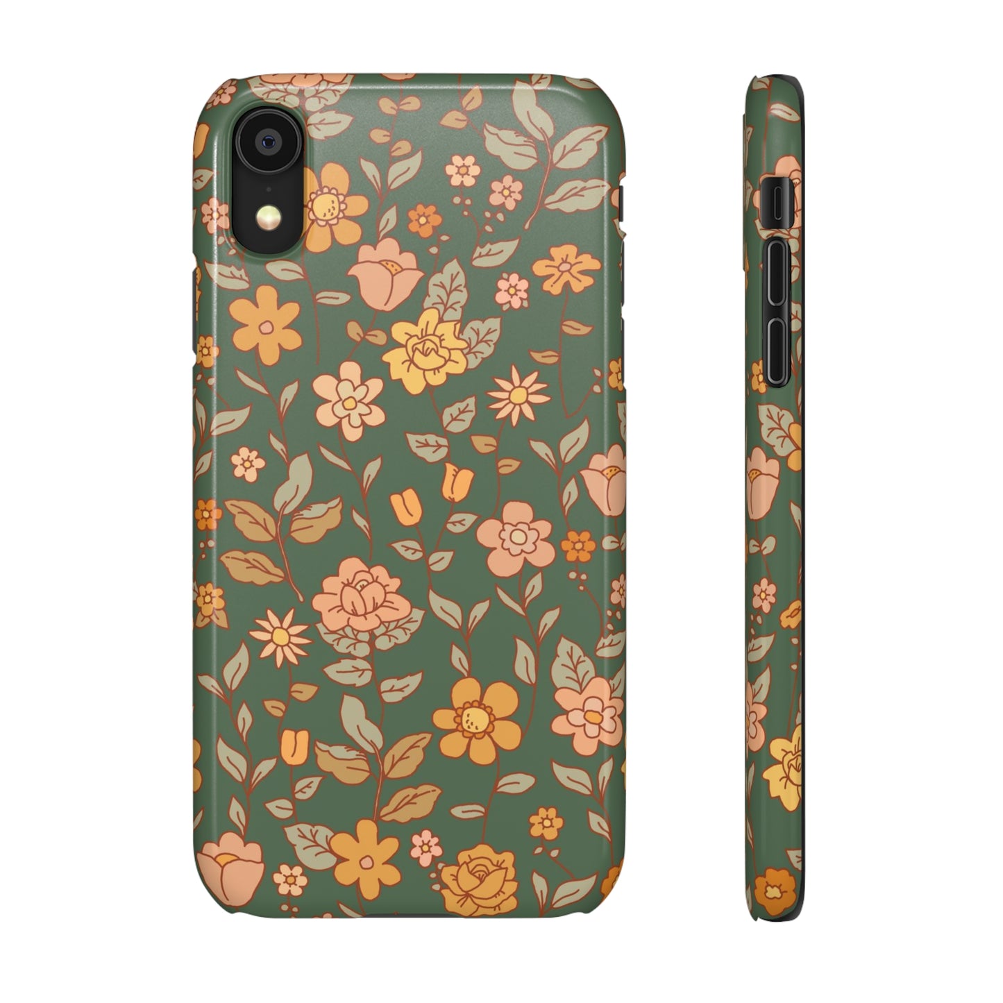 Green Old Fashioned Flowers / Snap Cases