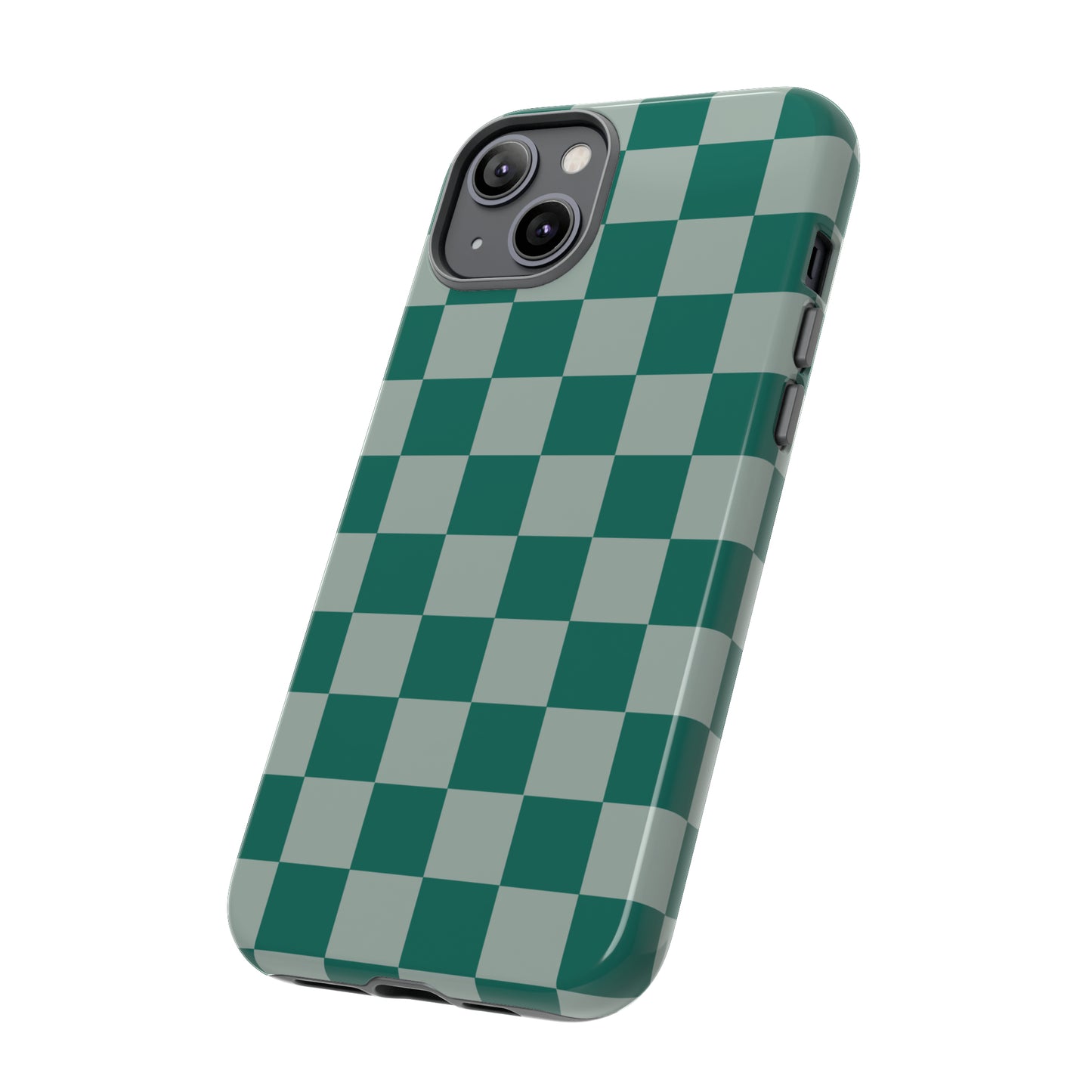 Green on Green Checkerboard | Tough Phone Case