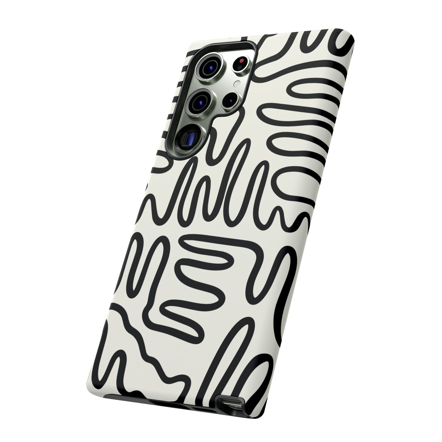 Black and White Squigles | Tough Phone Case