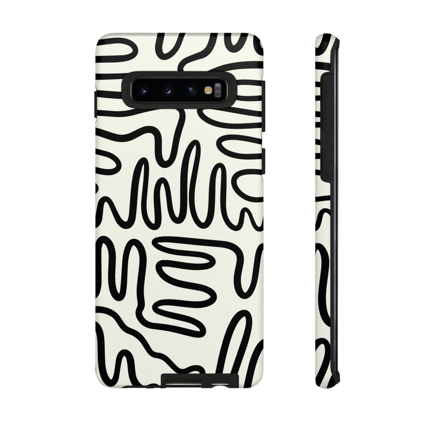 Black and White Squigles | Tough Phone Case