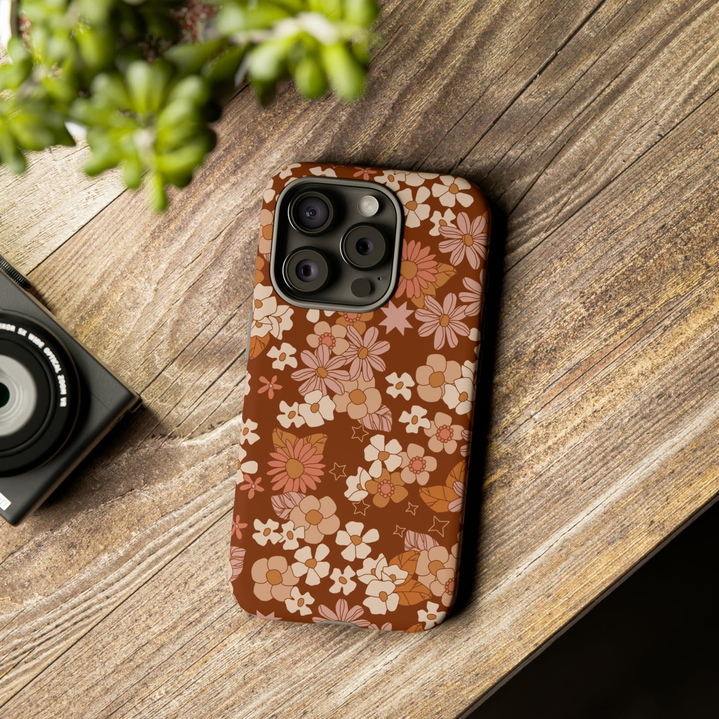 Deep Maroon Meadow | Tough Phone Case