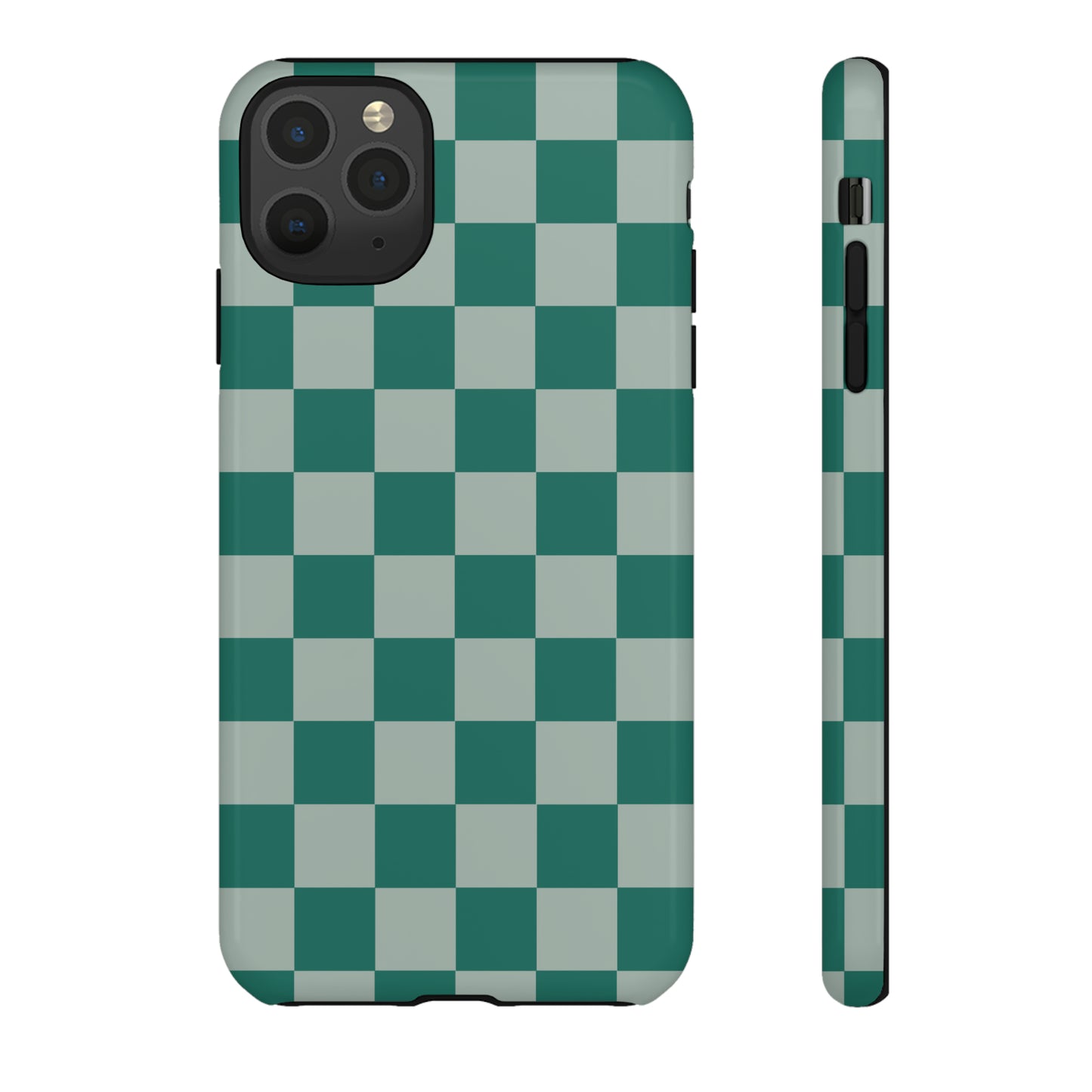 Green on Green Checkerboard | Tough Phone Case