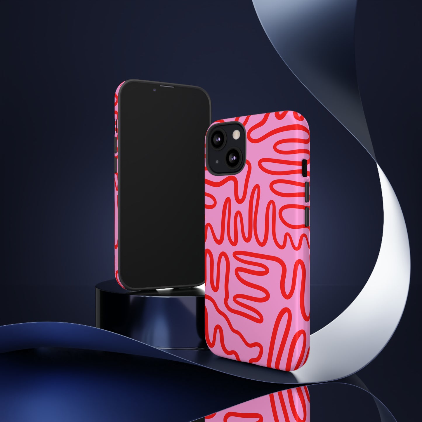 Red and Pink Squigles | Tough Phone Case