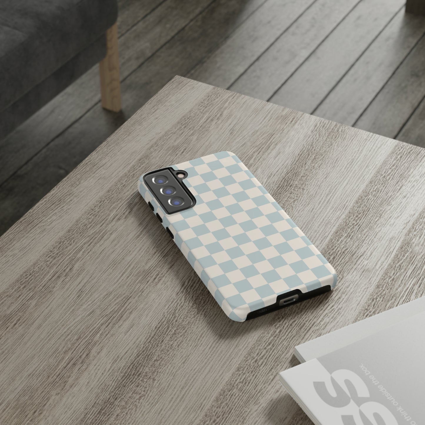 Light Blue Checkers | Tough Phone Case