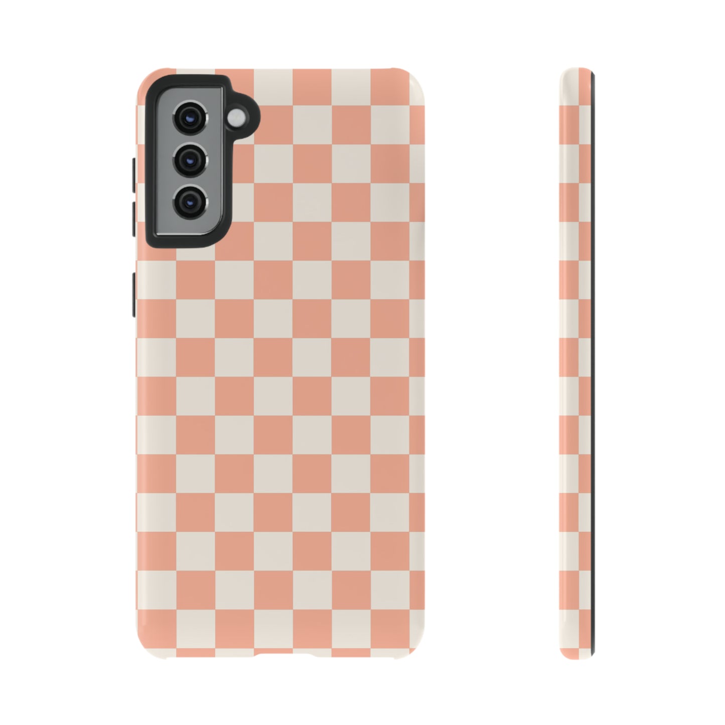 Light Peach Checkers | Tough Phone Case