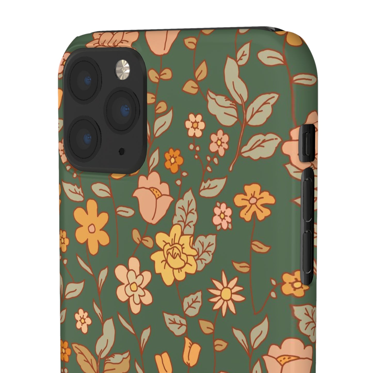 Green Old Fashioned Flowers / Snap Cases