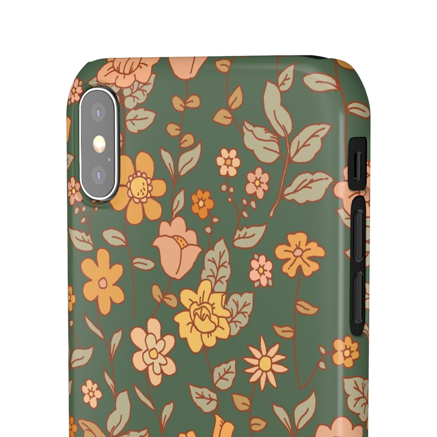 Green Old Fashioned Flowers / Snap Cases