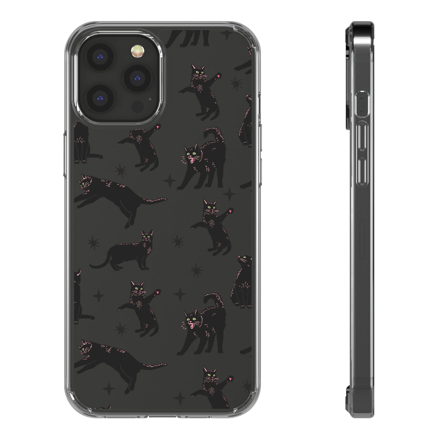 Black Cat Lover Clear Phone Case