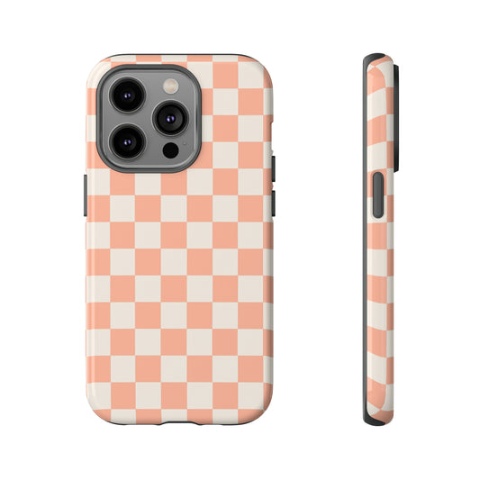 Light Peach Checkers | Tough Phone Case