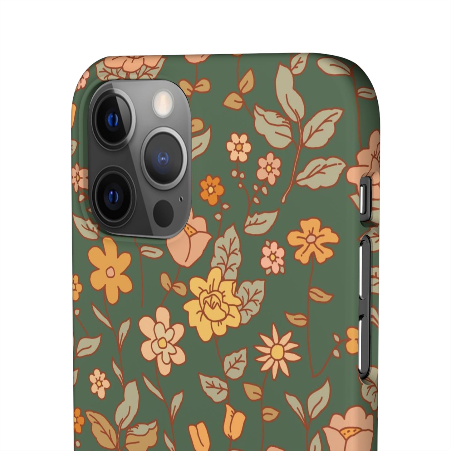 Green Old Fashioned Flowers / Snap Cases