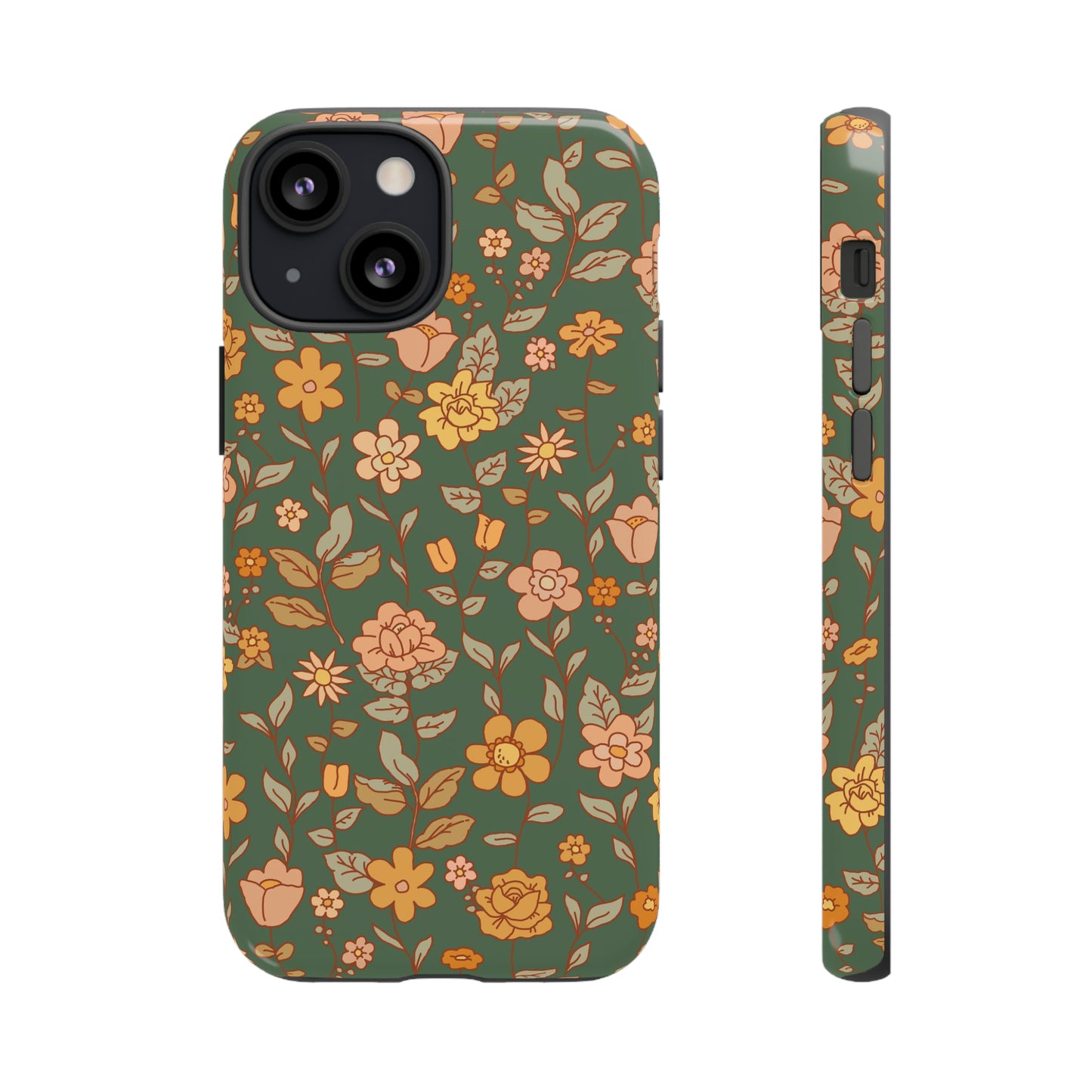 Green Old Fashioned Flowers | Tough Phone Case