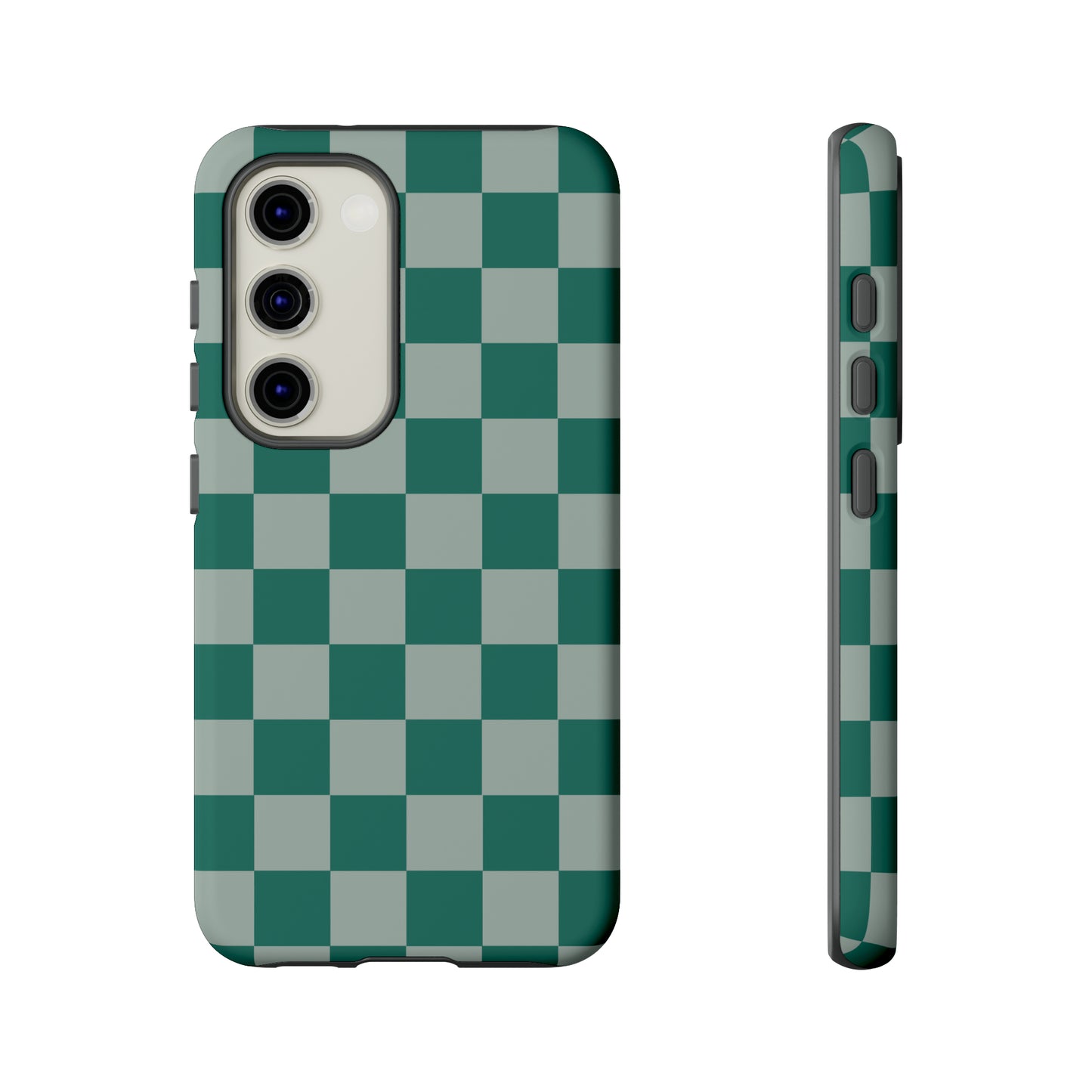 Green on Green Checkerboard | Tough Phone Case