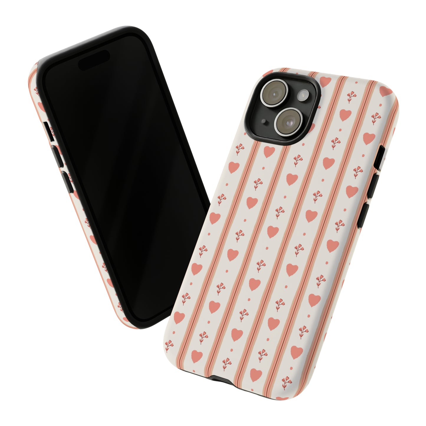 Light Pink Vintage Heart Pattern | Tough Phone Case