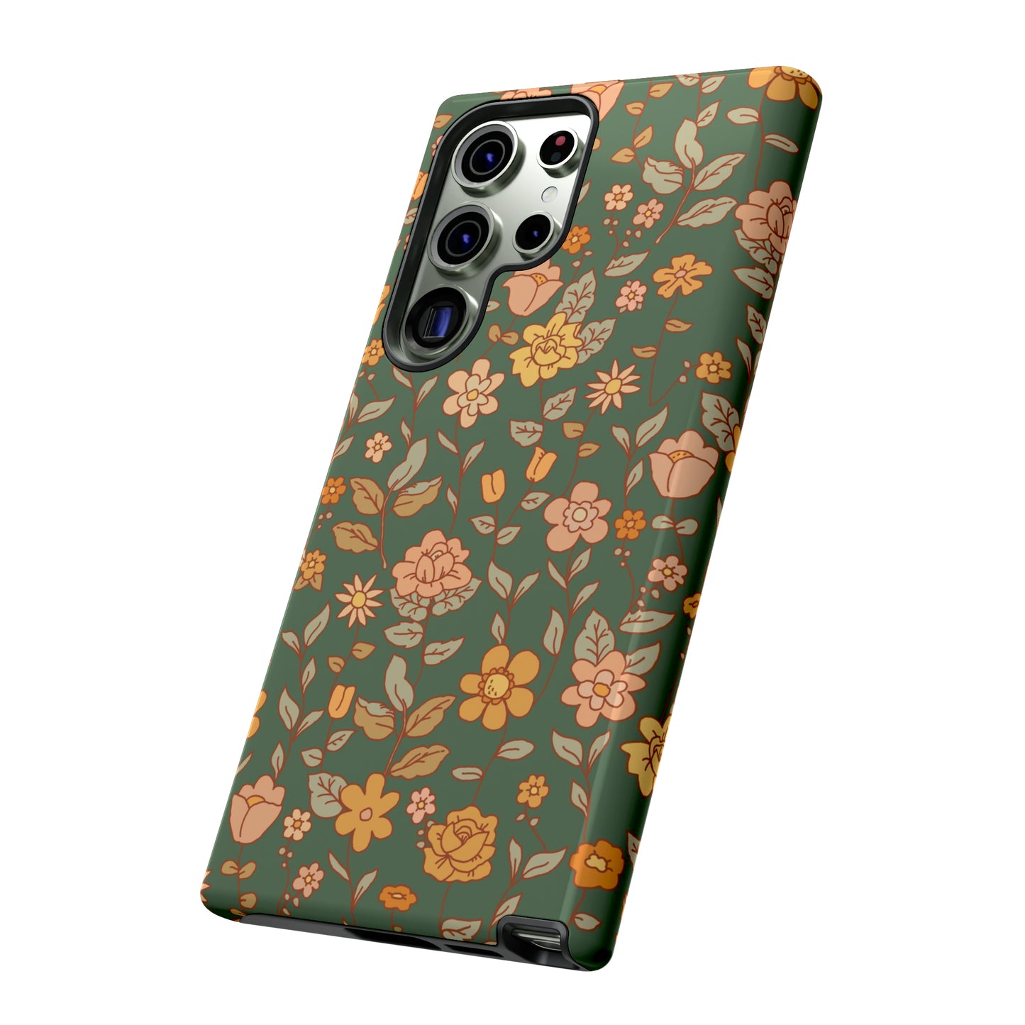 Green Old Fashioned Flowers | Tough Phone Case