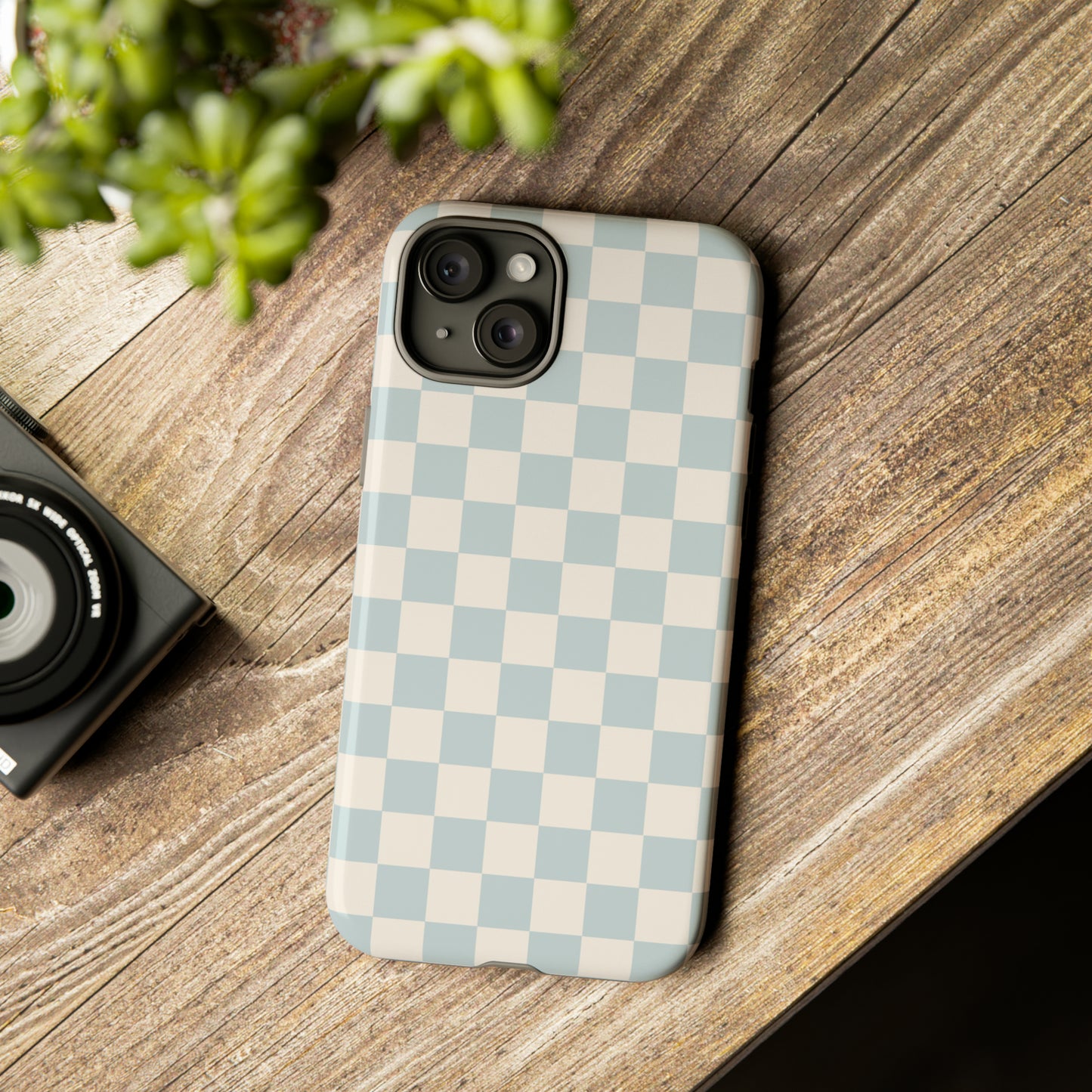 Light Blue Checkers | Tough Phone Case