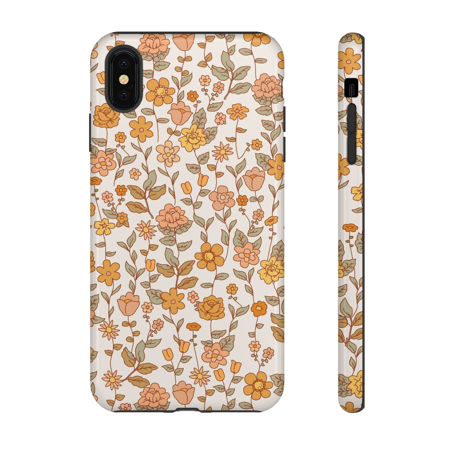 White Old Fashioned Flowers | Tough Phone Case