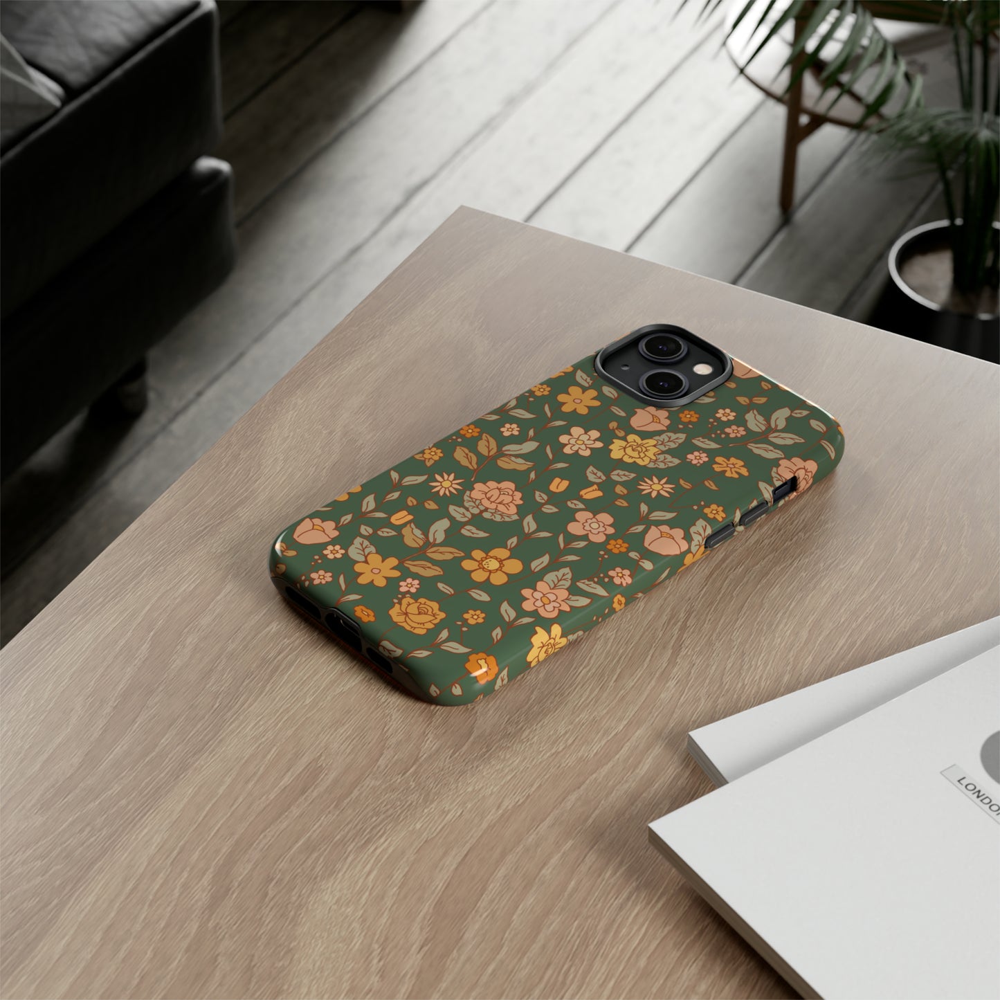 Green Old Fashioned Flowers | Tough Phone Case