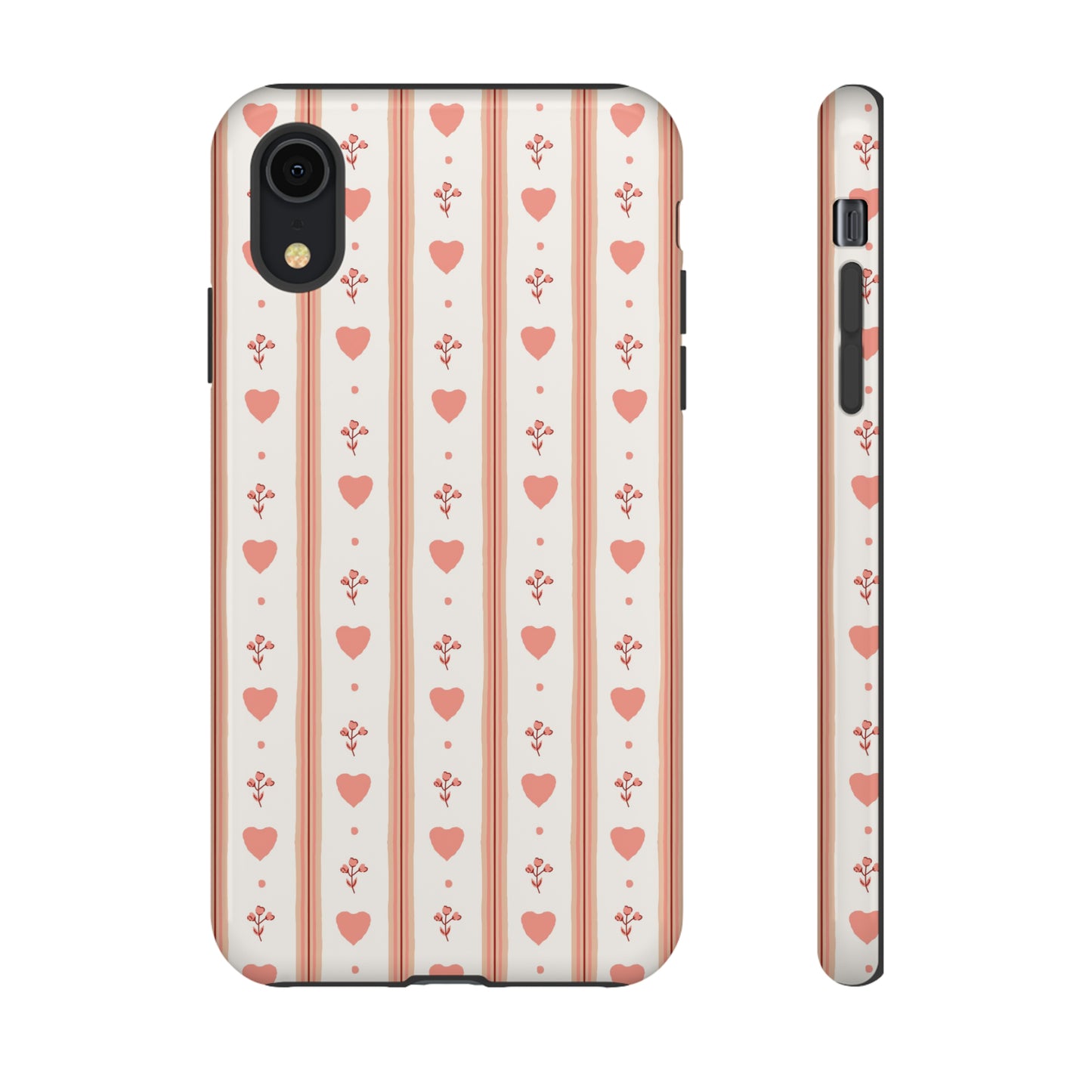 Light Pink Vintage Heart Pattern | Tough Phone Case