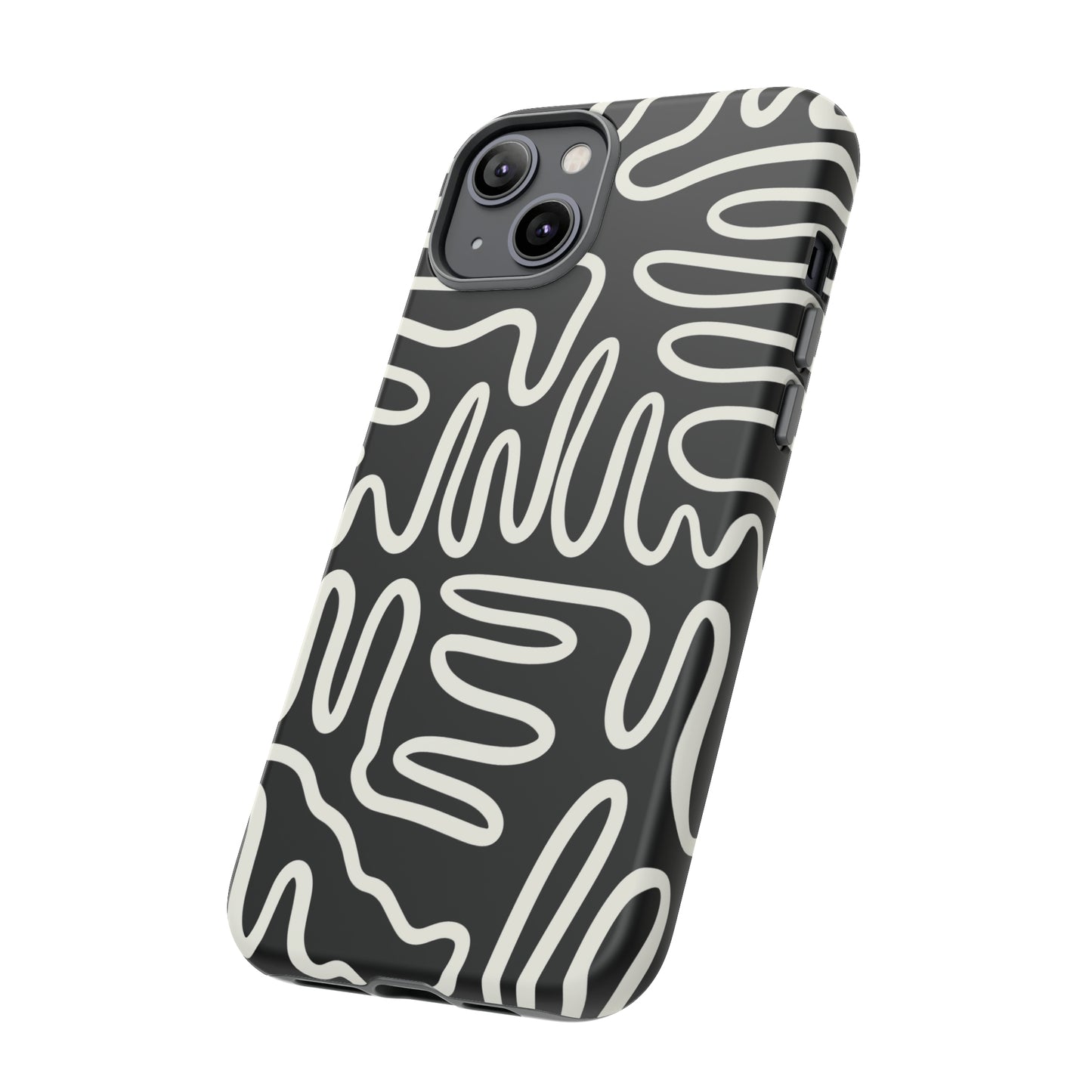 White and Black Squigles | Tough Phone Case