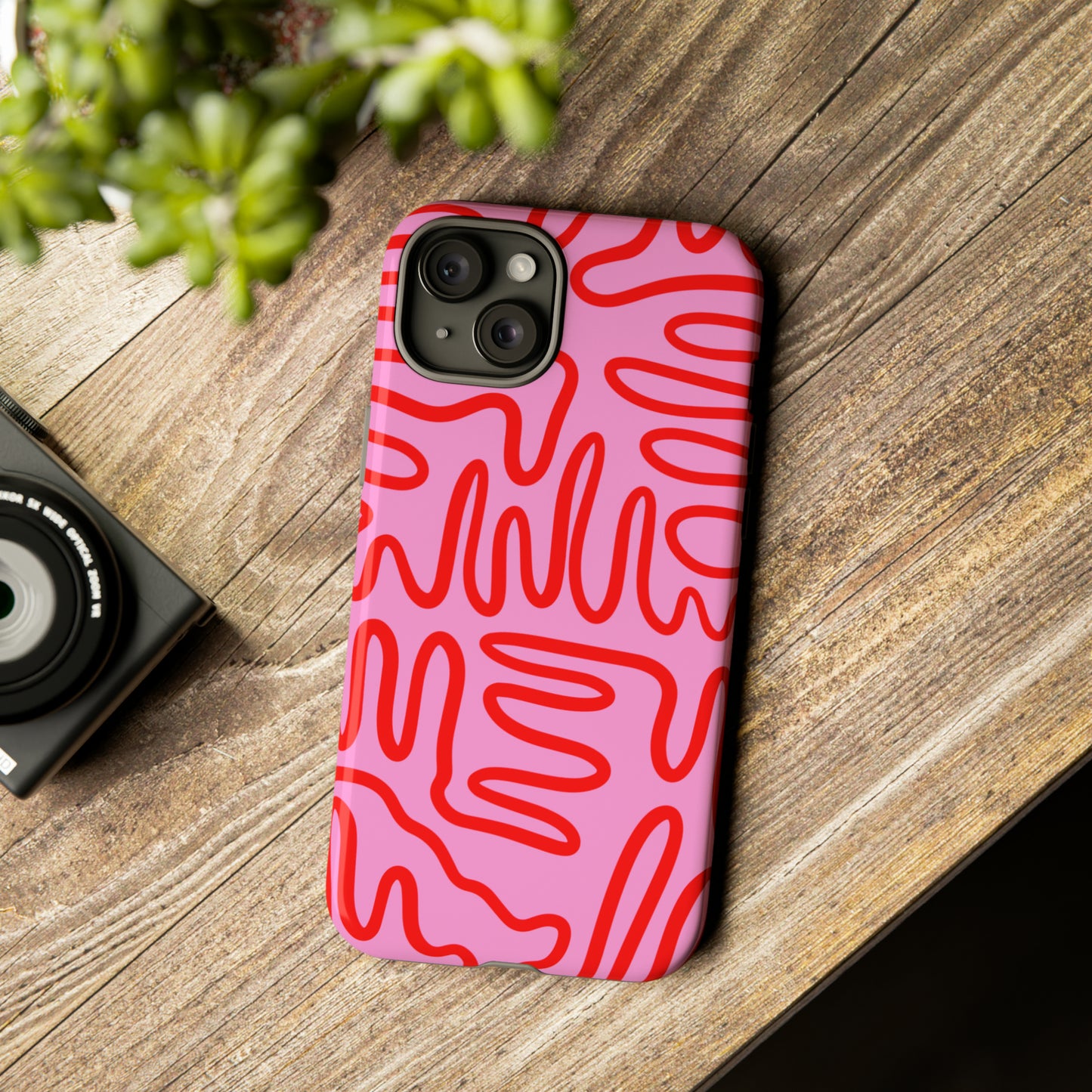 Red and Pink Squigles | Tough Phone Case