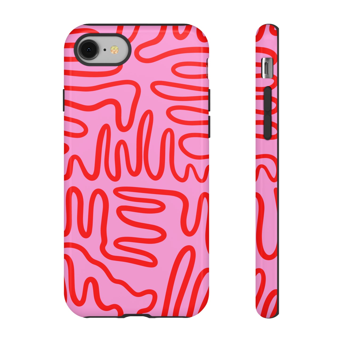 Red and Pink Squigles | Tough Phone Case