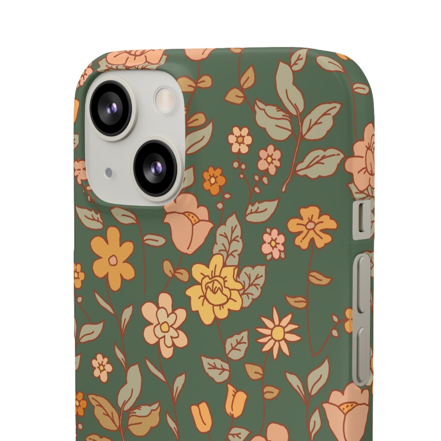 Green Old Fashioned Flowers / Snap Cases