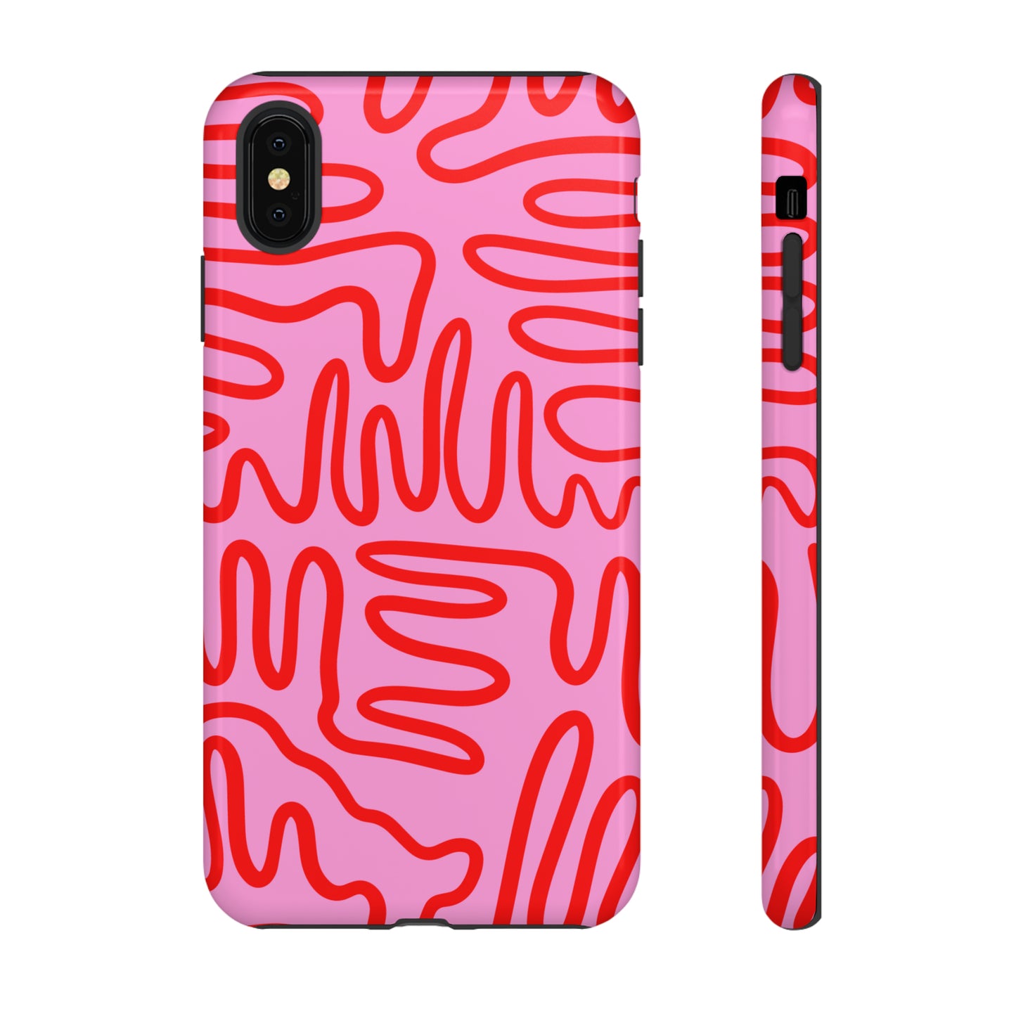 Red and Pink Squigles | Tough Phone Case