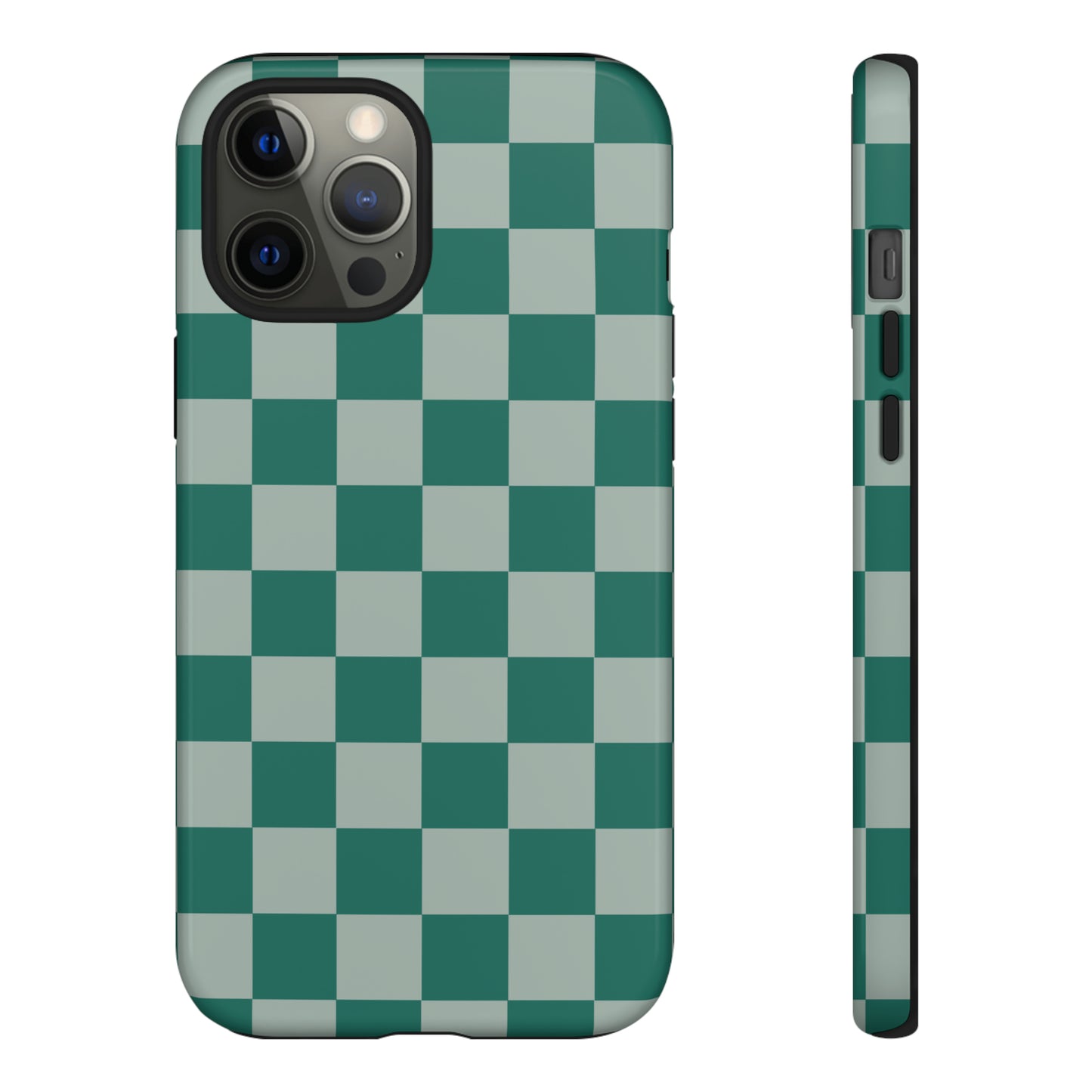 Green on Green Checkerboard | Tough Phone Case