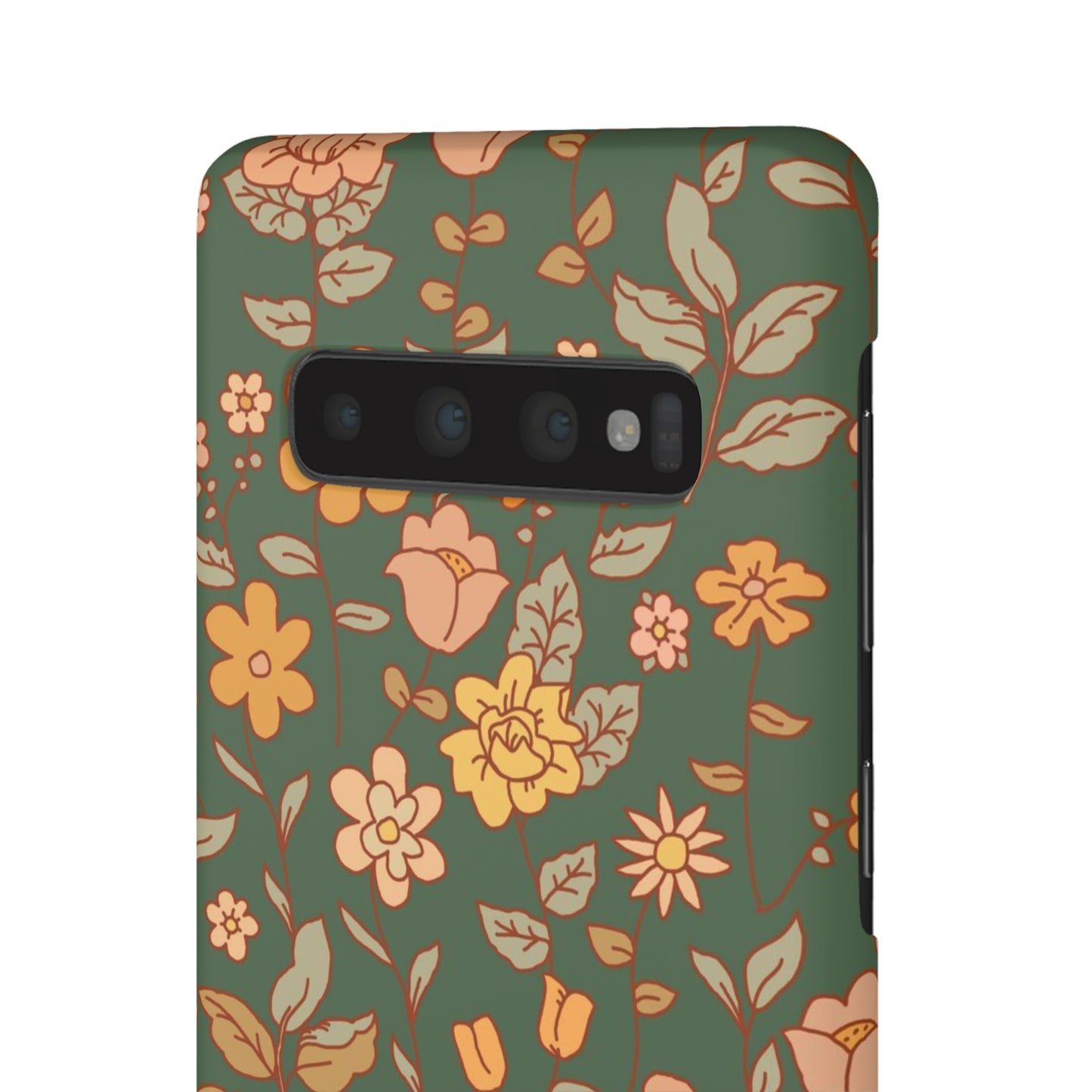 Green Old Fashioned Flowers / Snap Cases