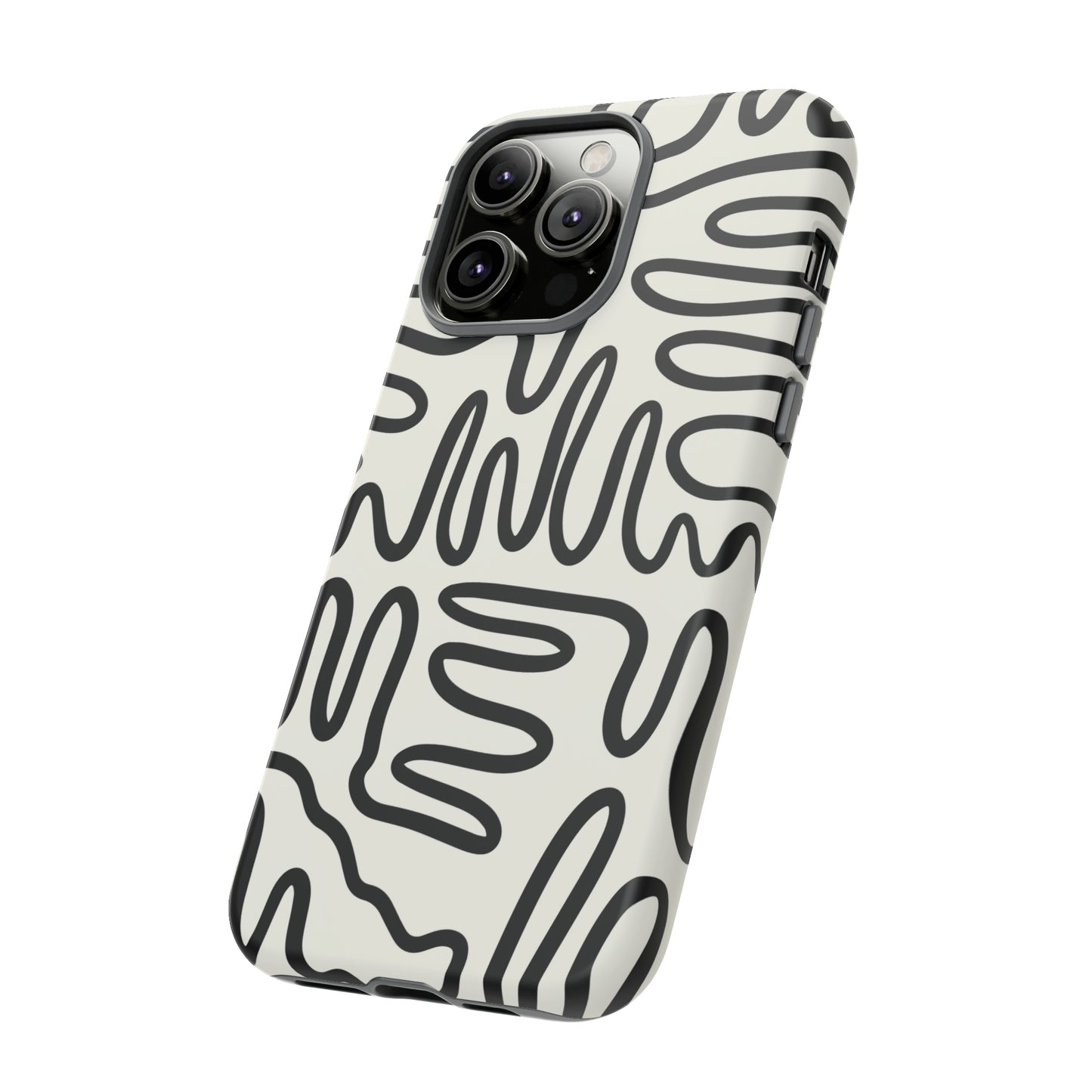 Black and White Squigles | Tough Phone Case