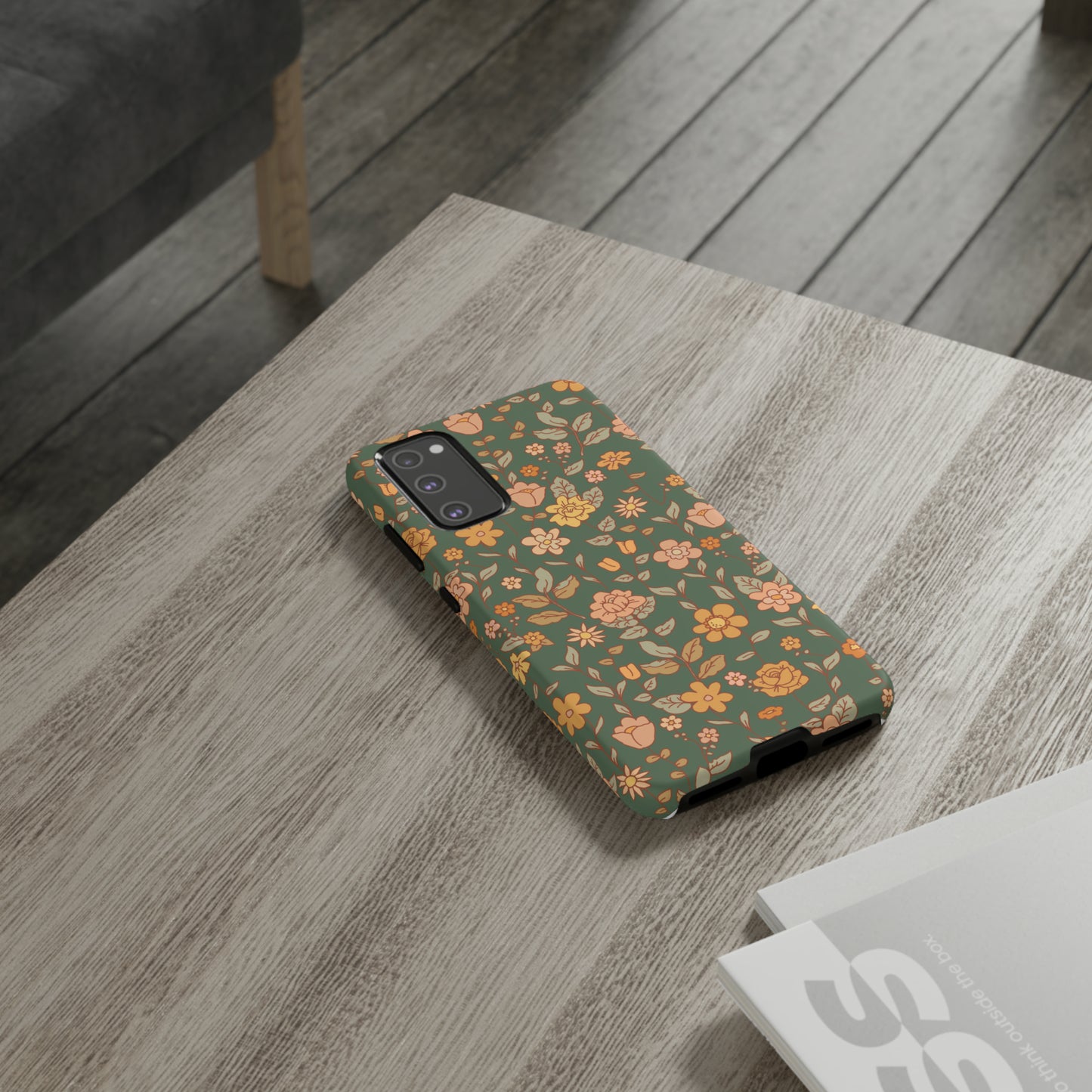 Green Old Fashioned Flowers | Tough Phone Case