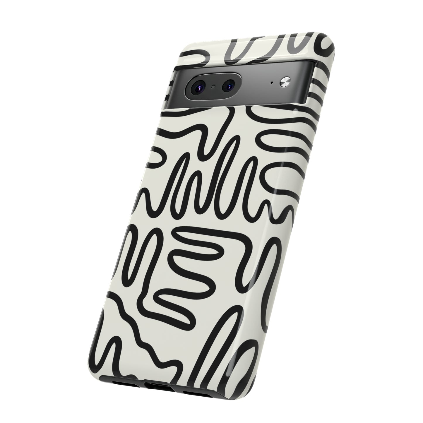 Black and White Squigles | Tough Phone Case