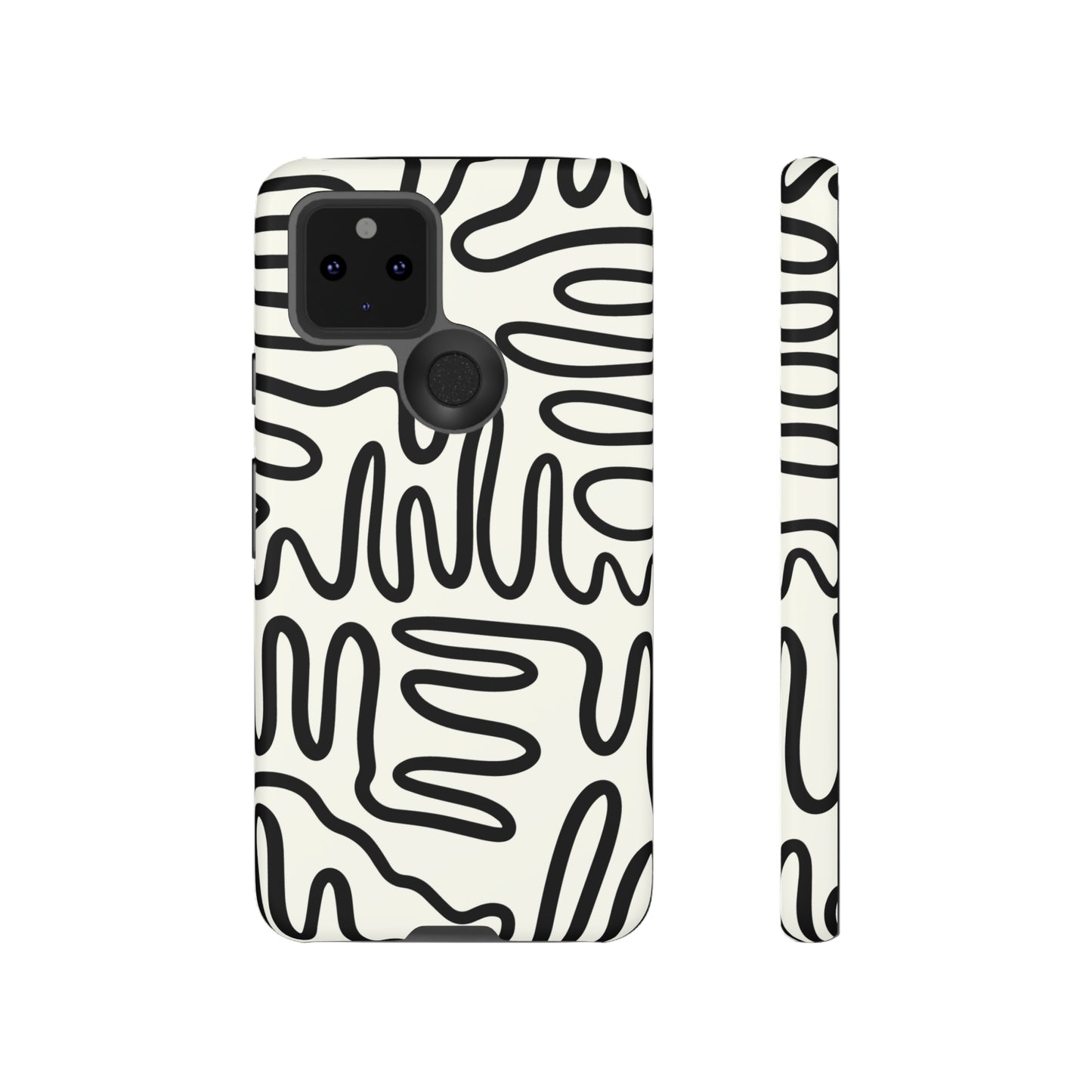 Black and White Squigles | Tough Phone Case