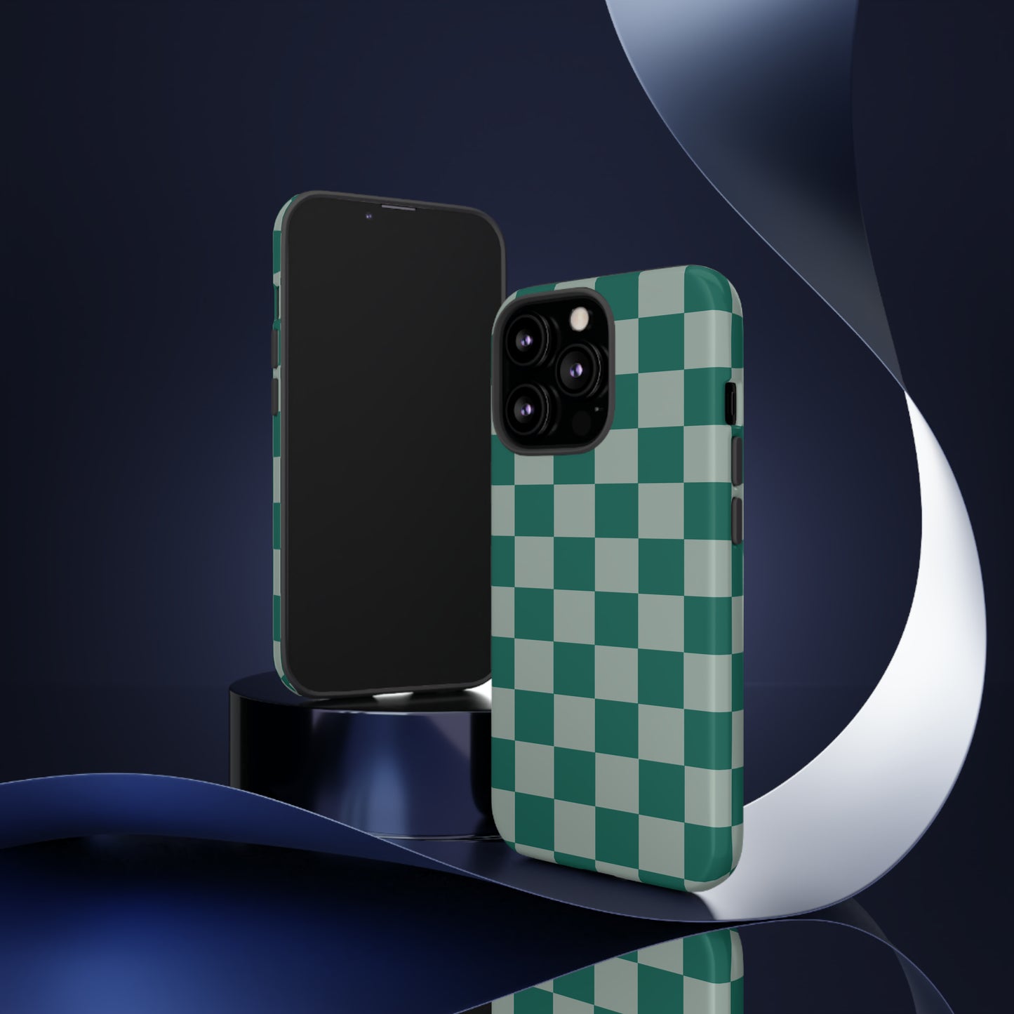 Green on Green Checkerboard | Tough Phone Case