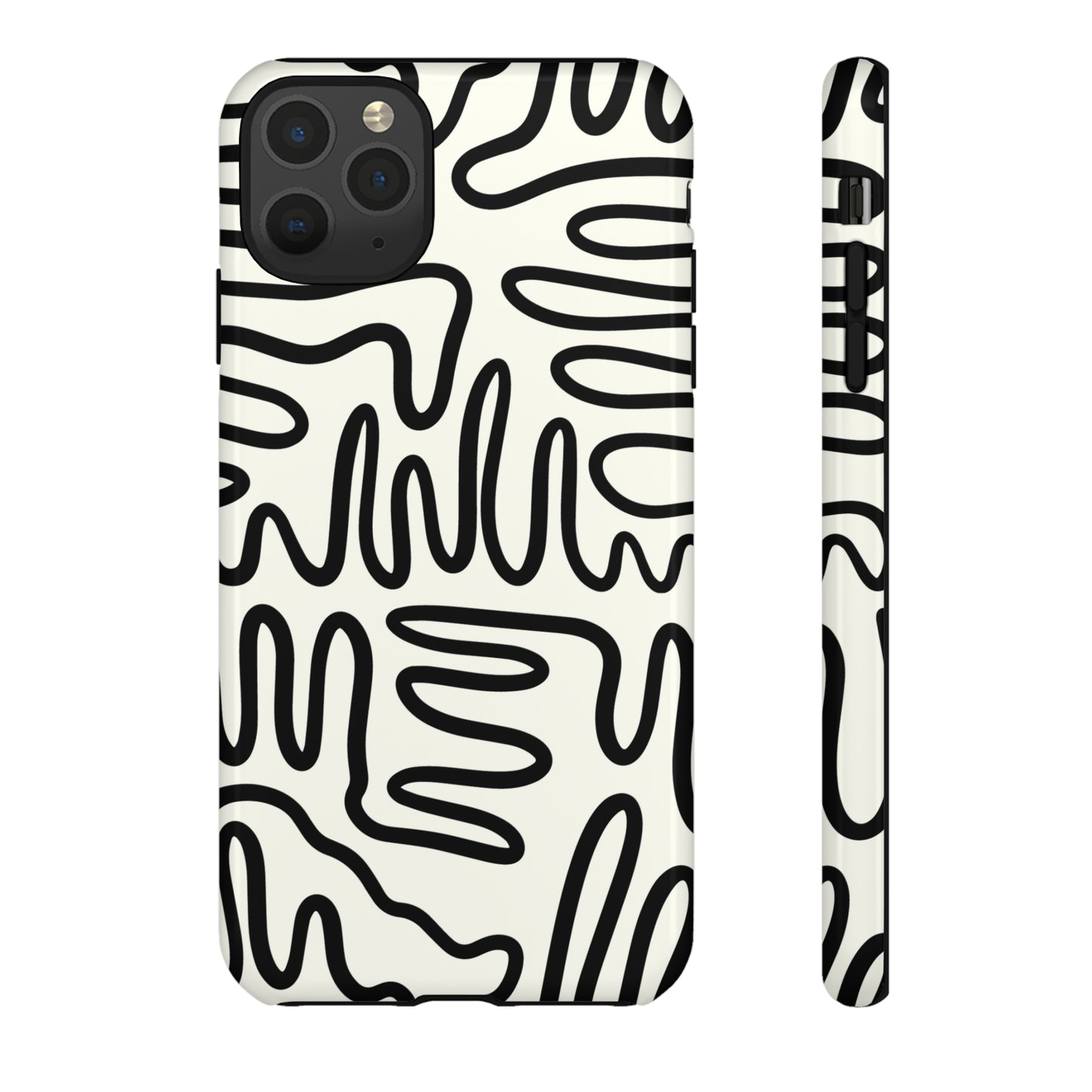 Black and White Squigles | Tough Phone Case