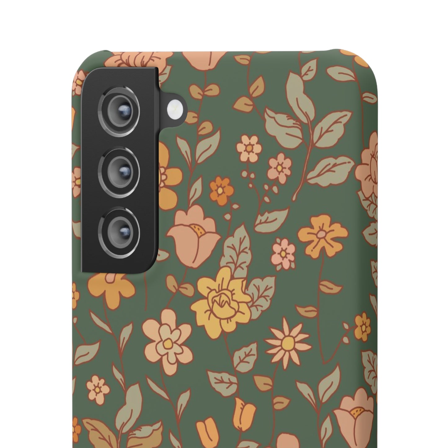 Green Old Fashioned Flowers / Snap Cases