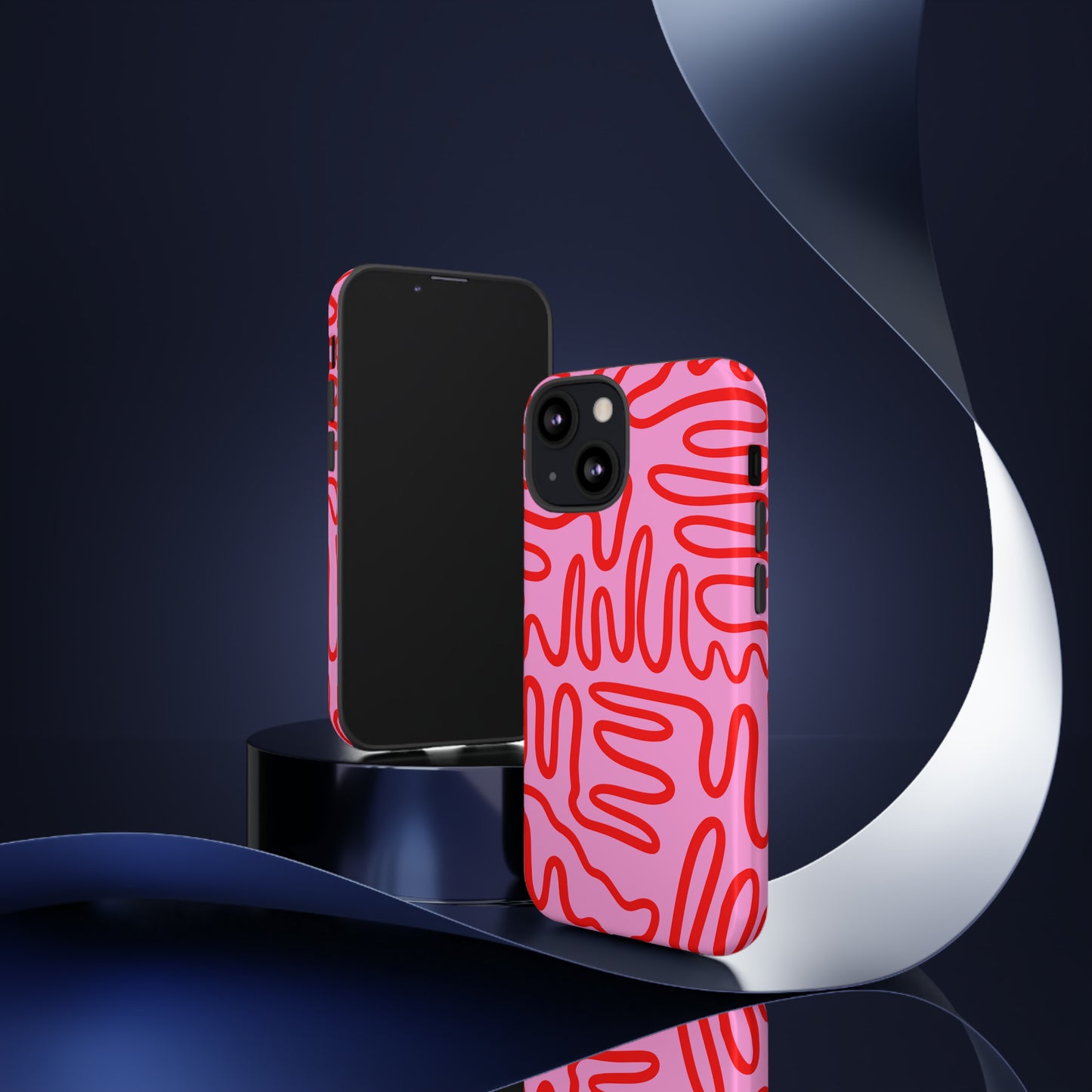 Red and Pink Squigles | Tough Phone Case