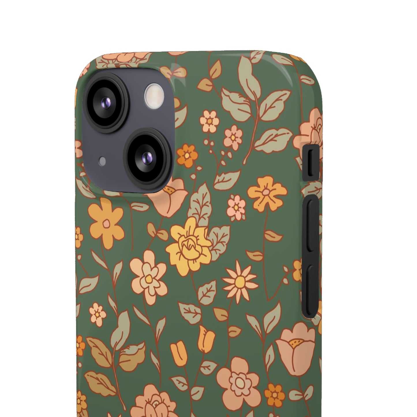 Green Old Fashioned Flowers / Snap Cases