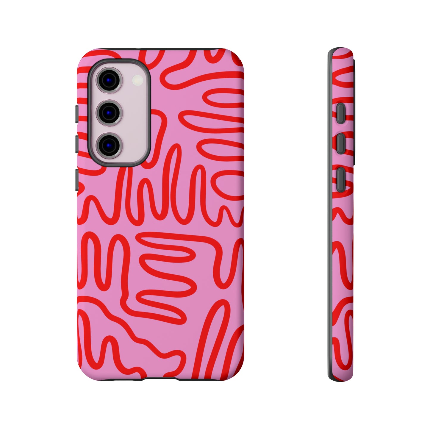 Red and Pink Squigles | Tough Phone Case