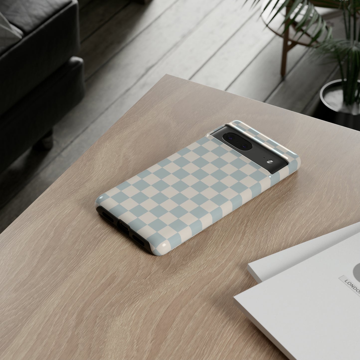 Light Blue Checkers | Tough Phone Case