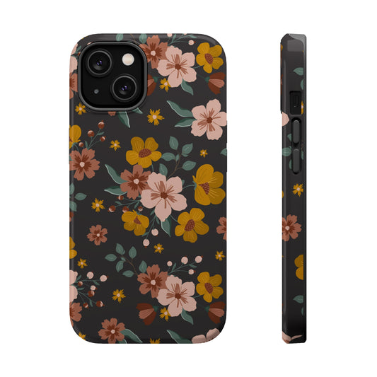 Black Faded Flowers | MagSafe Phone Cases