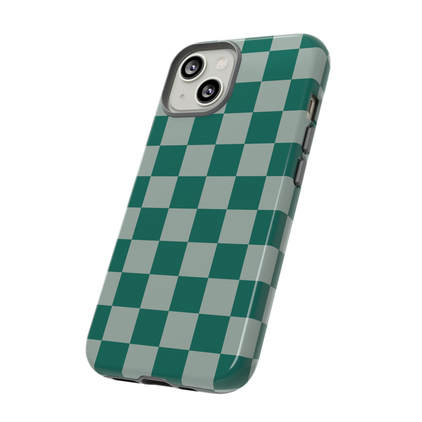 Green on Green Checkerboard | Tough Phone Case