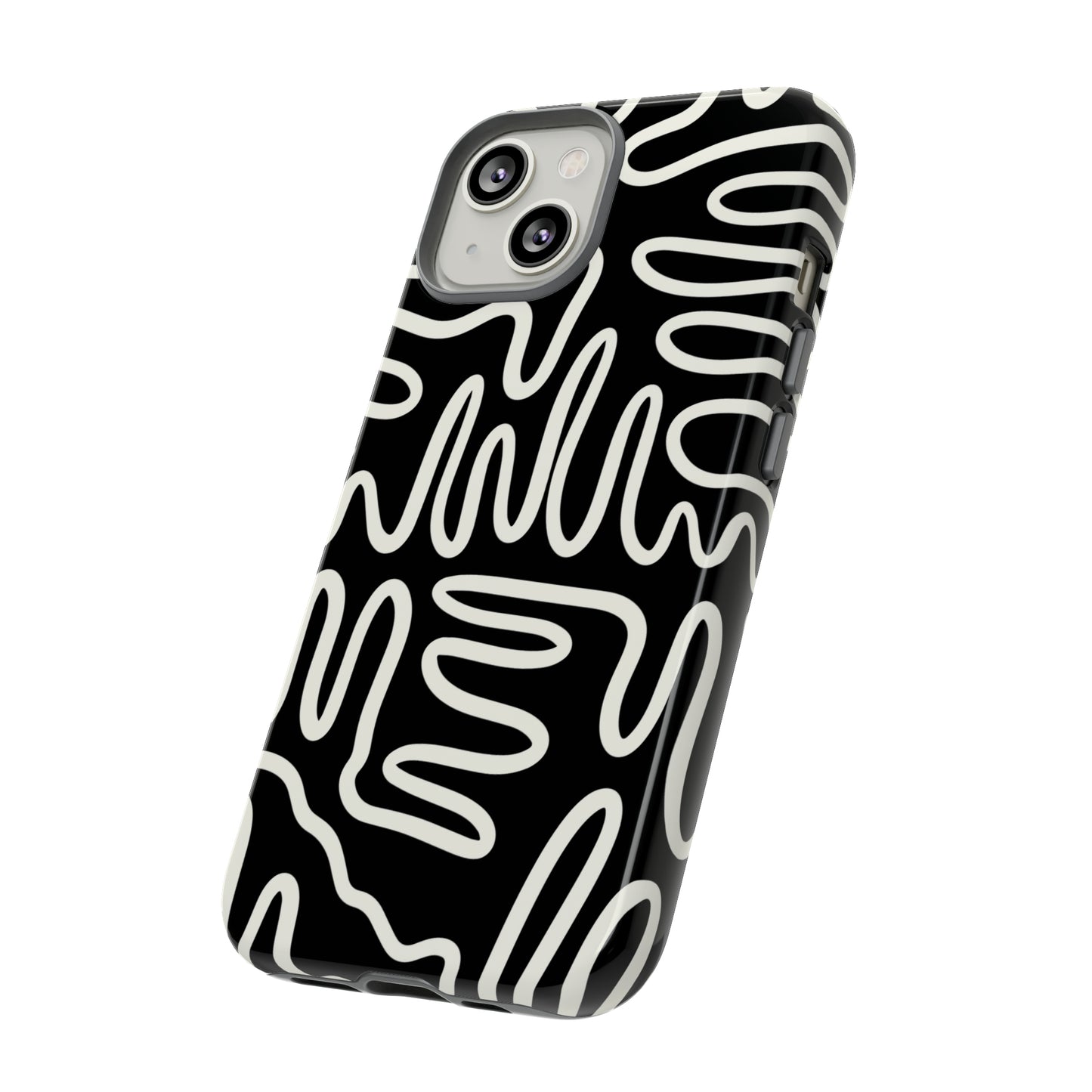 White and Black Squigles | Tough Phone Case